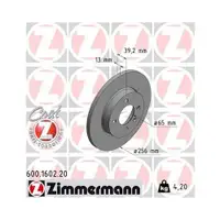 ZIMMERMANN 600.1602.20 Bremsscheiben 2 Stück VW