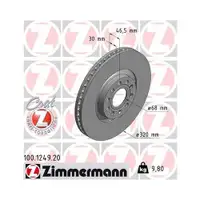 Zimmermann 100.1249.20 Bremsscheiben 2 Stück AUDI