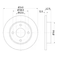 Mintex MDC844 Bremsscheiben 2 Stück FORD