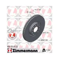 Zimmermann 100.1249.52 Bremsscheiben 2 Stück AUDI