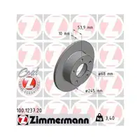 ZIMMERMANN 100.1237.20 Bremsscheiben 2 Stück AUDI