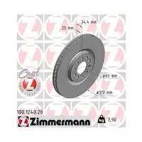 Zimmermann 100.1240.20 Bremsscheiben 2 Stück SEAT