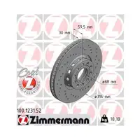 Original ZIMMERMANN 100.1231.52 Bremsscheiben 2 Stück für AUDI