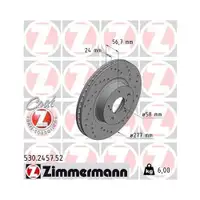 Original Zimmermann 530.2457.52 Bremsscheiben 2 Stück für SUBARU