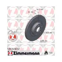 Original ZIMMERMANN 530.2458.52 Bremsscheiben 2 Stück für SUBARU