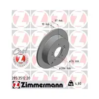 Original ZIMMERMANN 285.3512.20 Bremsscheiben 2 Stück für HYUNDAI