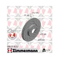 Original ZIMMERMANN 590.2576.52 Bremsscheiben 2 Stück für TOYOTA