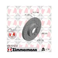Original ZIMMERMANN 600.3212.52 Bremsscheiben 2 Stück für VW