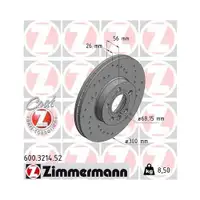 Original Zimmermann 600.3214.52 Bremsscheiben 2 Stück für VW