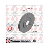 ZIMMERMANN 100.1235.20 Bremsscheiben 2 Stück VW