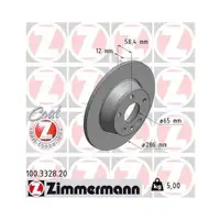 Zimmermann 100.3328.20 Bremsscheiben 2 Stück AUDI