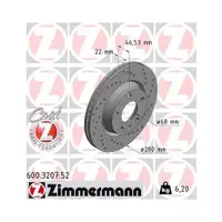 ZIMMERMANN 600.3207.52 Bremsscheiben 2 Stück für AUDI