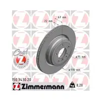 Zimmermann 150.3430.20 Bremsscheiben 2 Stück BMW