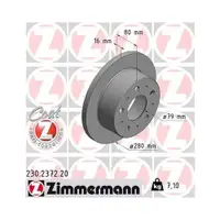ZIMMERMANN 230.2372.20 Bremsscheiben 2 Stück FIAT