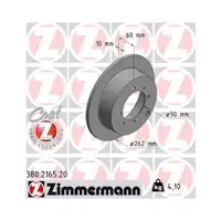 Zimmermann 380.2165.20 Bremsscheiben 2 Stück MITSUBISHI
