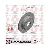 ZIMMERMANN 280.3172.00 Bremsscheiben 2 Stück