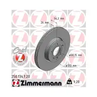Zimmermann 250.1347.20 Bremsscheiben 2 Stück VW
