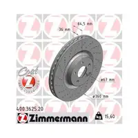 Zimmermann 400.3625.20 Bremsscheiben 2 Stück MERCEDES-BENZ