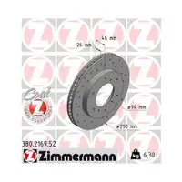 ZIMMERMANN 380.2169.52 Bremsscheiben 2 Stück für MITSUBISHI