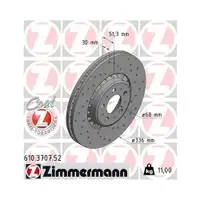 Original ZIMMERMANN 610.3707.52 Bremsscheiben 2 Stück für VOLVO