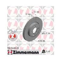 Zimmermann 150.3400.20 Bremsscheiben 2 Stück MINI