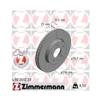 Zimmermann 430.2612.20 Bremsscheiben 2 Stück OPEL
