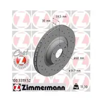 ZIMMERMANN 100.3319.52 Bremsscheiben 2 Stück für AUDI