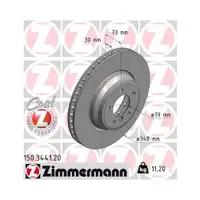 Zimmermann 150.3441.20 Bremsscheiben 2 Stück BMW