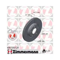 Zimmermann 600.3207.20 Bremsscheiben 2 Stück AUDI