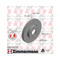 Zimmermann 250.1352.20 Bremsscheiben 2 Stück FORD