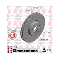 Original ZIMMERMANN 150.3478.52 Bremsscheiben 2 Stück für BMW