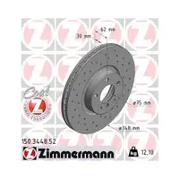 Original ZIMMERMANN 150.3448.52 Bremsscheiben 2 Stück für BMW