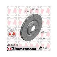 Zimmermann 400.3624.20 Bremsscheiben 2 Stück MERCEDES-BENZ