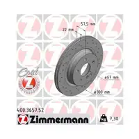 Original ZIMMERMANN 400.3657.52 Bremsscheiben 2 Stück für MERCEDES-BENZ