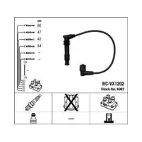 NGK 6983 Zündleitungssatz RC-VX1202 für OPEL