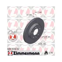 Original ZIMMERMANN 600.3232.52 Bremsscheiben 2 Stück für VW