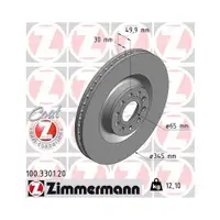 Zimmermann 100.3301.20 Bremsscheiben 2 Stück VW