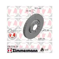 ZIMMERMANN 230.2314.20 Bremsscheiben 2 Stück FIAT