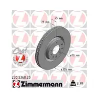 Zimmermann 230.2368.20 Bremsscheiben 2 Stück FIAT