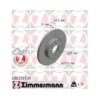 Zimmermann 230.2357.20 Bremsscheiben 2 Stück FIAT