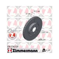 Zimmermann 230.2363.20 Bremsscheiben 2 Stück FIAT