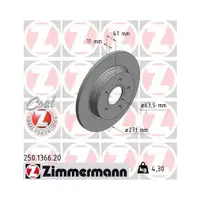Zimmermann 250.1366.20 Bremsscheiben 2 Stück FORD