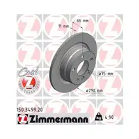 Zimmermann 150.3499.20 Bremsscheiben 2 Stück BMW