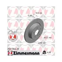 Zimmermann 250.1364.20 Bremsscheiben 2 Stück FORD