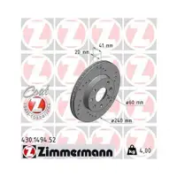 Original ZIMMERMANN 430.1494.52 Bremsscheiben 2 Stück für OPEL
