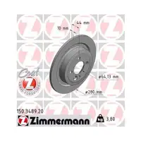 ZIMMERMANN 150.3489.20 Bremsscheiben 2 Stück hinten MINI