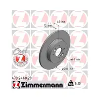 ZIMMERMANN 470.2440.20 Bremsscheiben 2 Stück RENAULT