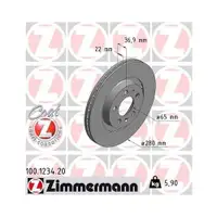 Zimmermann 100.1234.20 Bremsscheiben 2 Stück VW
