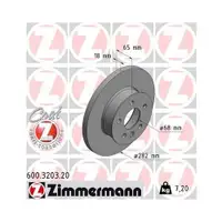 Original ZIMMERMANN 600.3203.20 Bremsscheiben 2 Stück für VW