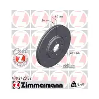ZIMMERMANN 470.2423.52 Bremsscheiben 2 Stück für RENAULT